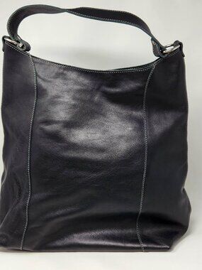 New Florence Leather Market XL black pebbled Italian leather tote